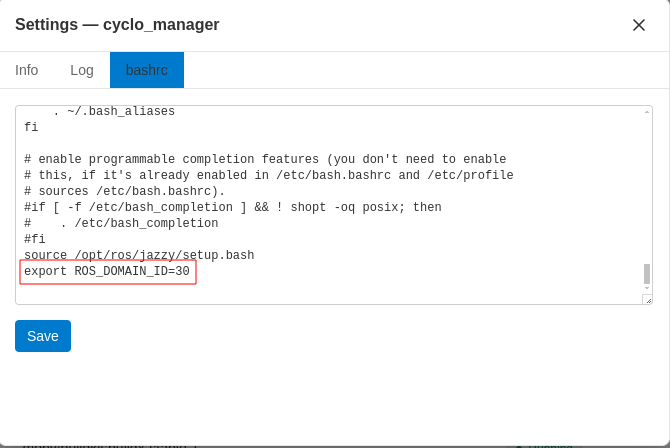Modifying Bashrc Cyclo Manager