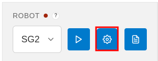 Robot parameter gear button