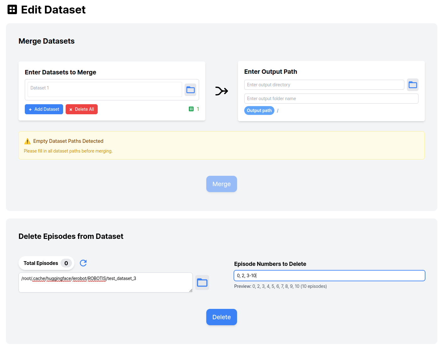 Physical AI Tools Dataset Editing