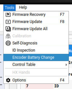 Encoder battery change