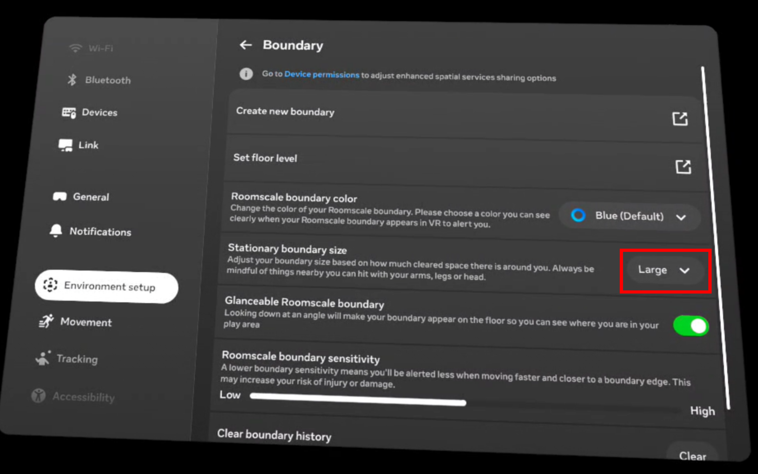 Stationary boundary set to Large